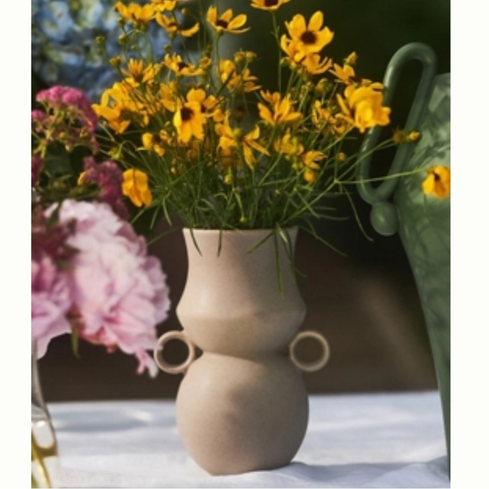 Anthropologie Cream Ceramic Accent Vase